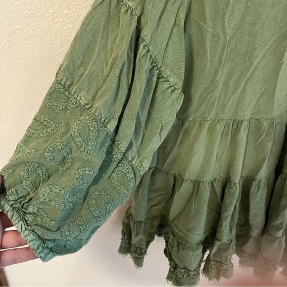 Solitaire Embroidered Tiered Rayon Blouse - Picture 7 of 7